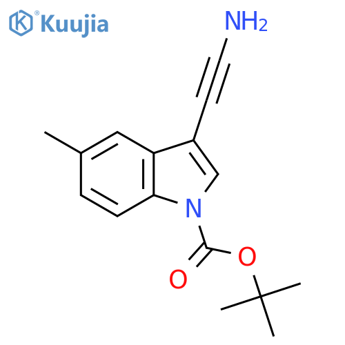 tert-butyl 3-(2-aminoethynyl)-5-methyl-1H-indole-1-carboxylate structure