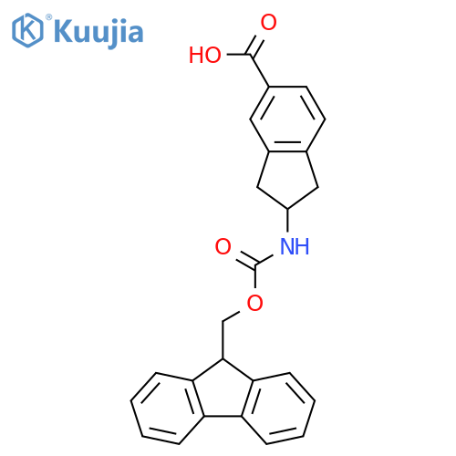 2-({[(9H-fluoren-9-yl)methoxy]carbonyl}amino)-2,3-dihydro-1H-indene-5-carboxylic acid structure