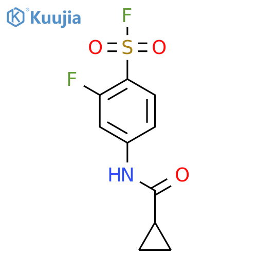 4-Cyclopropaneamido-2-fluorobenzene-1-sulfonyl fluoride structure