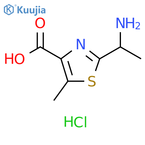 2-(1-aminoethyl)-5-methyl-1,3-thiazole-4-carboxylic acid dihydrochloride structure