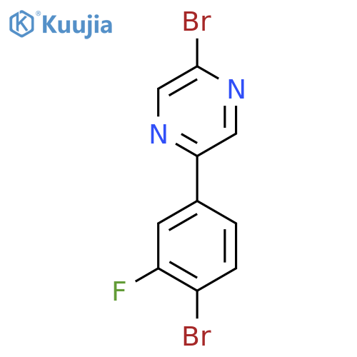 2-Bromo-5-(4-bromo-3-fluorophenyl)pyrazine structure