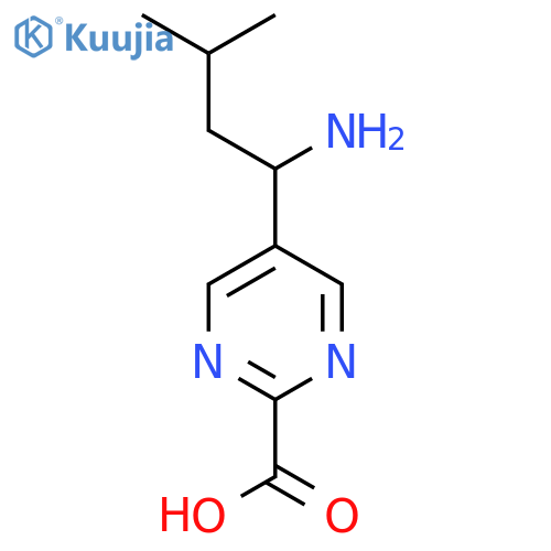 5-(1-Amino-3-methylbutyl)pyrimidine-2-carboxylic acid structure