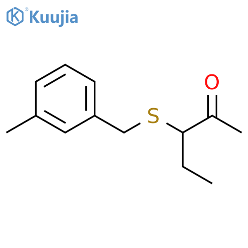 2-Pentanone, 3-[[(3-methylphenyl)methyl]thio]- structure