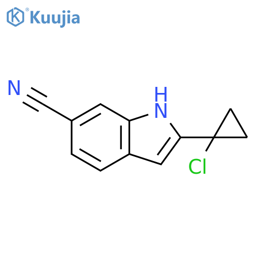 1H-Indole-6-carbonitrile, 2-(1-chlorocyclopropyl)- structure