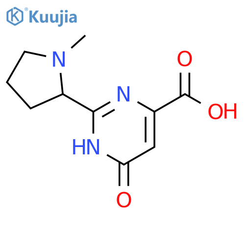 4-Pyrimidinecarboxylic acid, 1,6-dihydro-2-(1-methyl-2-pyrrolidinyl)-6-oxo- structure