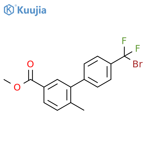 [1,1'-Biphenyl]-3-carboxylic acid, 4'-(bromodifluoromethyl)-6-methyl-, methyl ester structure