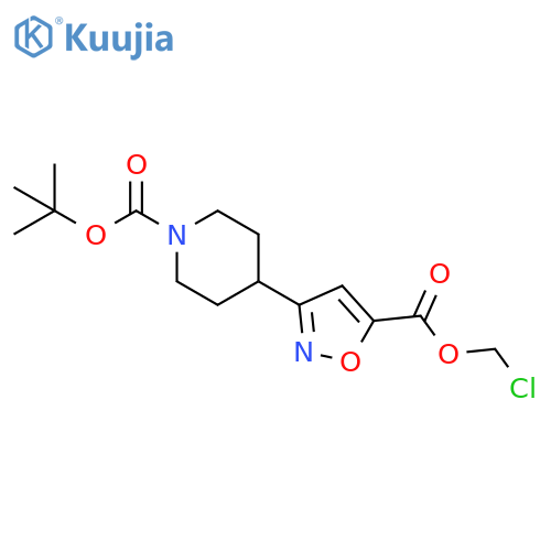 1-Piperidinecarboxylic acid, 4-[5-[(chloromethoxy)carbonyl]-3-isoxazolyl]-, 1,1-dimethylethyl ester structure