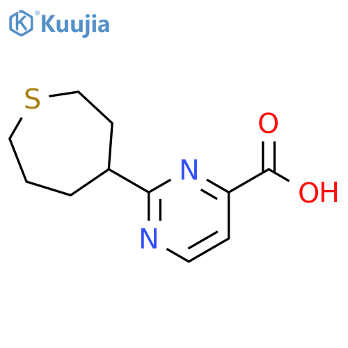 4-Pyrimidinecarboxylic acid, 2-(4-thiepanyl)- structure