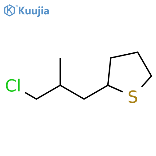 Thiophene, 2-(3-chloro-2-methylpropyl)tetrahydro- structure