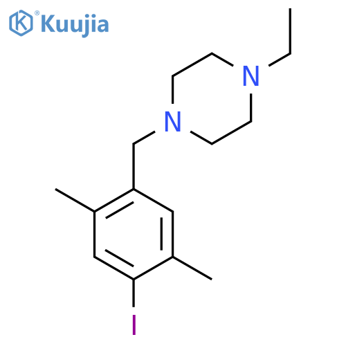 1-Ethyl-4-[(4-iodo-2,5-dimethylphenyl)methyl]piperazine structure