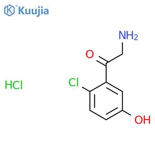 2-Amino-1-(2-chloro-5-hydroxyphenyl)ethan-1-one hydrochloride structure