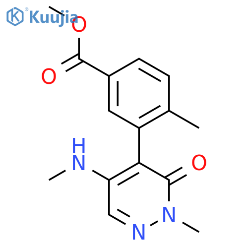Methyl 4-methyl-3-[2-methyl-5-(methylamino)-3-oxopyridazin-4-yl]benzoate structure