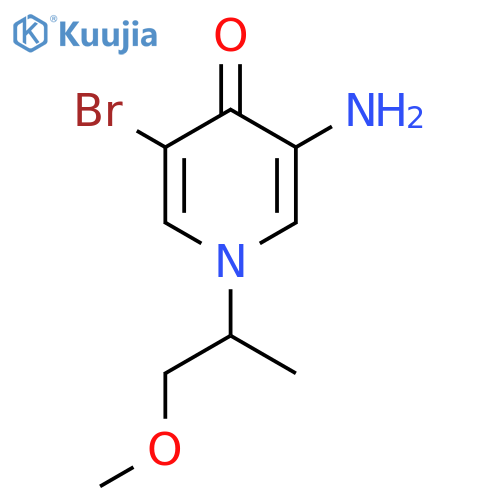 3-amino-5-bromo-1-(1-methoxypropan-2-yl)-1,4-dihydropyridin-4-one structure