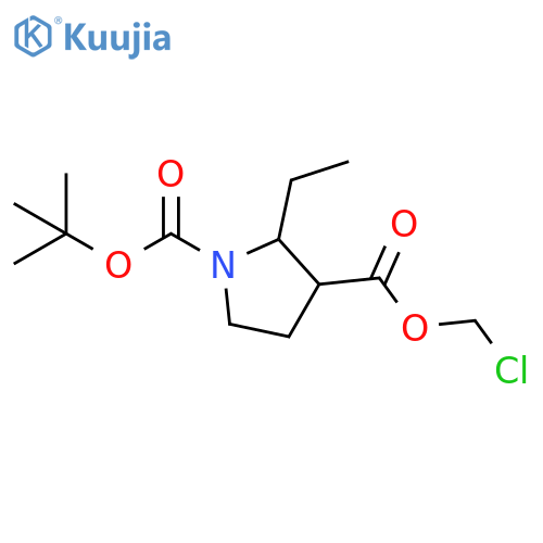 1,3-Pyrrolidinedicarboxylic acid, 2-ethyl-, 3-(chloromethyl) 1-(1,1-dimethylethyl) ester structure