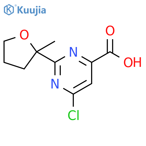 4-Pyrimidinecarboxylic acid, 6-chloro-2-(tetrahydro-2-methyl-2-furanyl)- structure