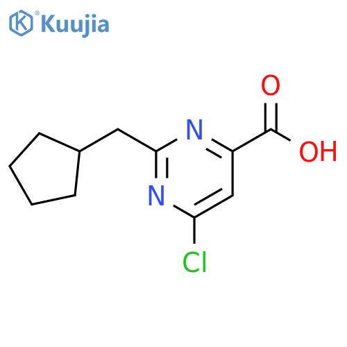 4-Pyrimidinecarboxylic acid, 6-chloro-2-(cyclopentylmethyl)- structure