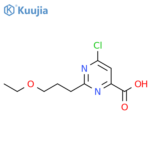 4-Pyrimidinecarboxylic acid, 6-chloro-2-(3-ethoxypropyl)- structure