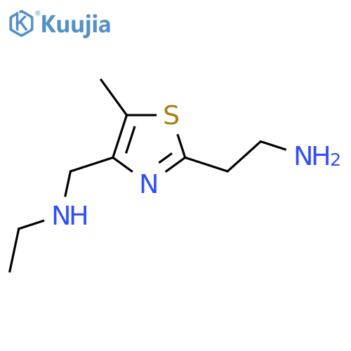 2-{4-(ethylamino)methyl-5-methyl-1,3-thiazol-2-yl}ethan-1-amine structure