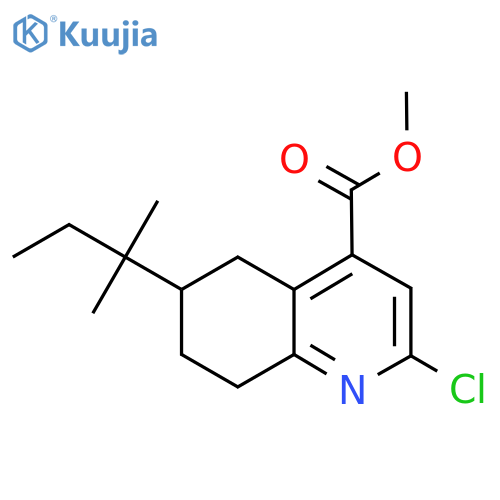 methyl 2-chloro-6-(2-methylbutan-2-yl)-5,6,7,8-tetrahydroquinoline-4-carboxylate structure