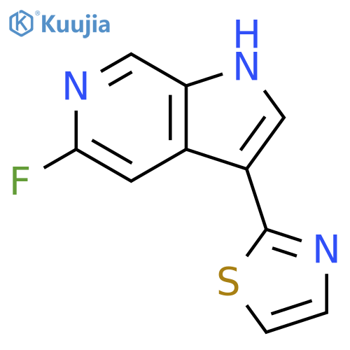 1H-Pyrrolo[2,3-c]pyridine, 5-fluoro-3-(2-thiazolyl)- structure