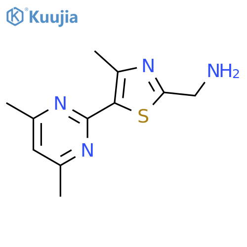 2-Thiazolemethanamine, 5-(4,6-dimethyl-2-pyrimidinyl)-4-methyl- structure
