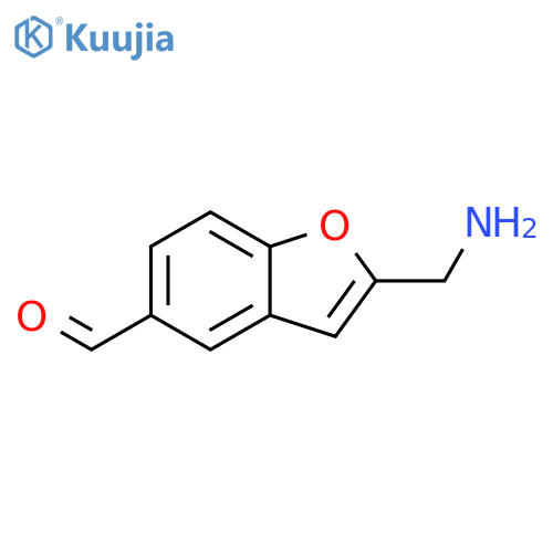 5-Benzofurancarboxaldehyde, 2-(aminomethyl)- structure
