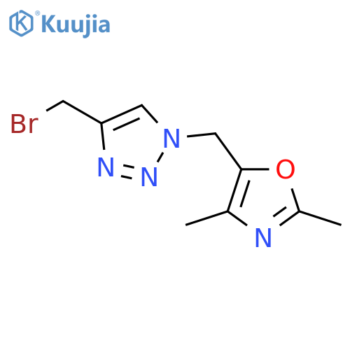 1H-1,2,3-Triazole, 4-(bromomethyl)-1-[(2,4-dimethyl-5-oxazolyl)methyl]- structure