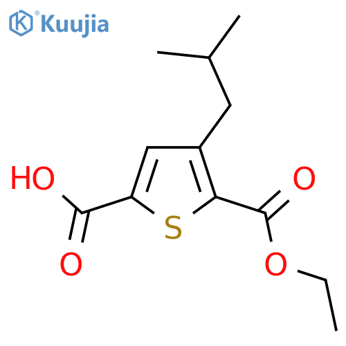 5-(Ethoxycarbonyl)-4-(2-methylpropyl)thiophene-2-carboxylic acid structure