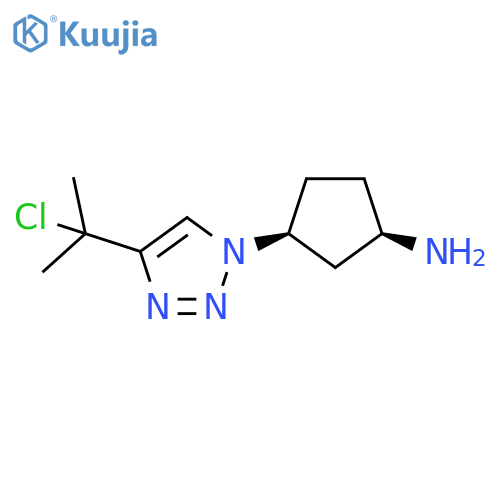 Cyclopentanamine, 3-[4-(1-chloro-1-methylethyl)-1H-1,2,3-triazol-1-yl]-, (1R,3S)-rel- structure