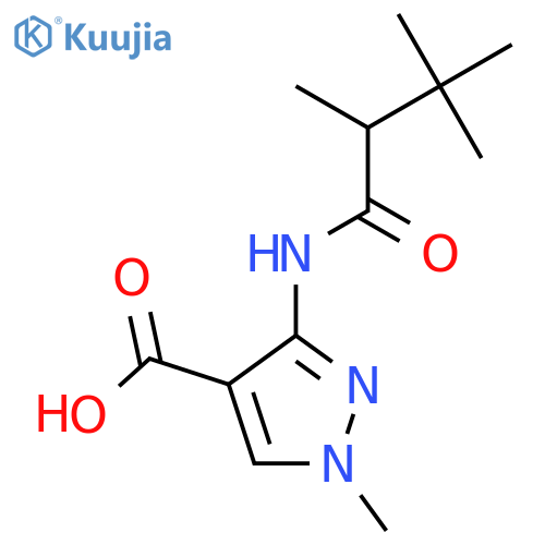 1-methyl-3-(2,3,3-trimethylbutanamido)-1H-pyrazole-4-carboxylic acid structure