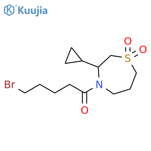 1-Pentanone, 5-bromo-1-(3-cyclopropyltetrahydro-1,1-dioxido-1,4-thiazepin-4(5H)-yl)- structure