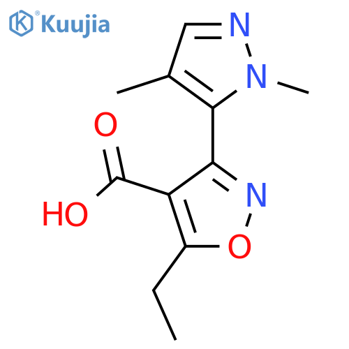3-(1,4-dimethyl-1H-pyrazol-5-yl)-5-ethyl-1,2-oxazole-4-carboxylic acid structure