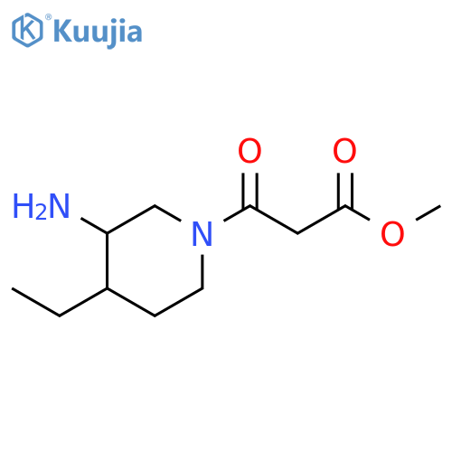 1-Piperidinepropanoic acid, 3-amino-4-ethyl-β-oxo-, methyl ester structure