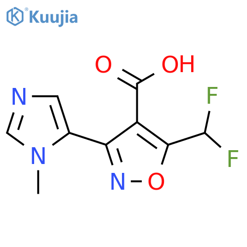 5-(difluoromethyl)-3-(1-methyl-1H-imidazol-5-yl)-1,2-oxazole-4-carboxylic acid structure