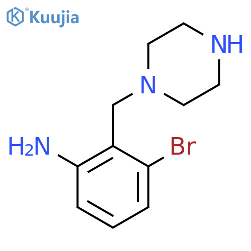 3-Bromo-2-[(piperazin-1-yl)methyl]aniline structure