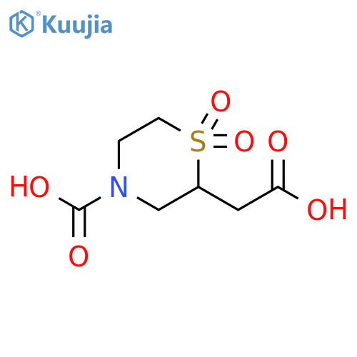 2-Thiomorpholineacetic acid, 4-carboxy-, 1,1-dioxide structure