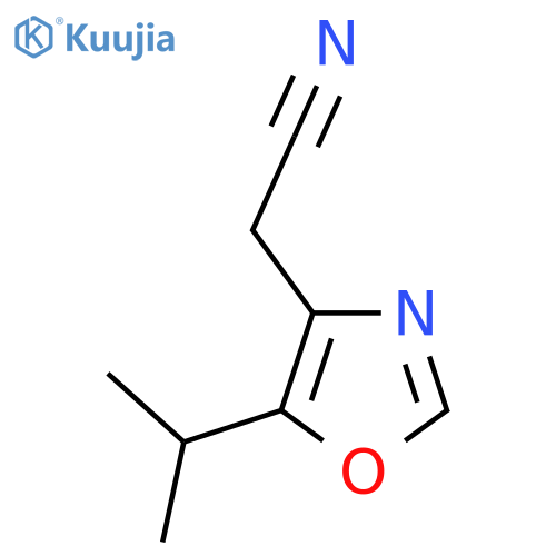 2-5-(propan-2-yl)-1,3-oxazol-4-ylacetonitrile structure