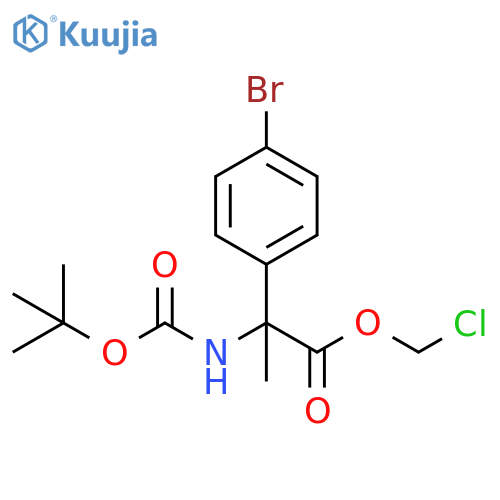 Benzeneacetic acid, 4-bromo-α-[[(1,1-dimethylethoxy)carbonyl]amino]-α-methyl-, chloromethyl ester structure