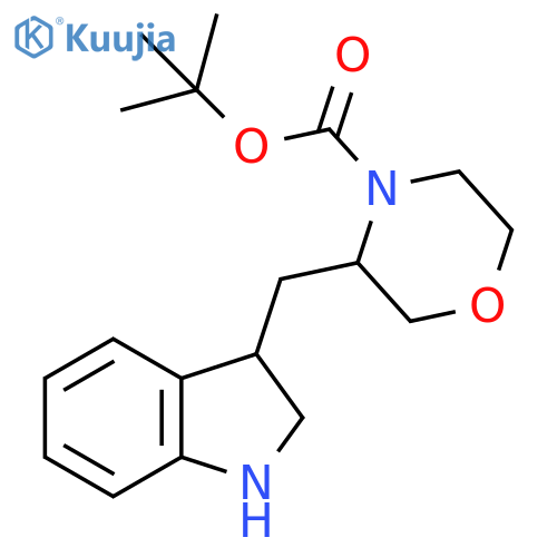 tert-butyl 3-(2,3-dihydro-1H-indol-3-yl)methylmorpholine-4-carboxylate structure