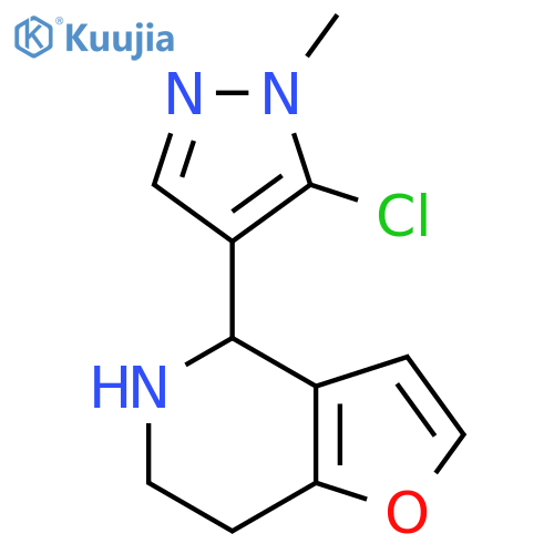 5-chloro-4-{4H,5H,6H,7H-furo3,2-cpyridin-4-yl}-1-methyl-1H-pyrazole structure
