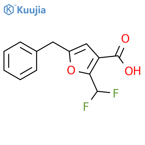 3-Furancarboxylic acid, 2-(difluoromethyl)-5-(phenylmethyl)- structure