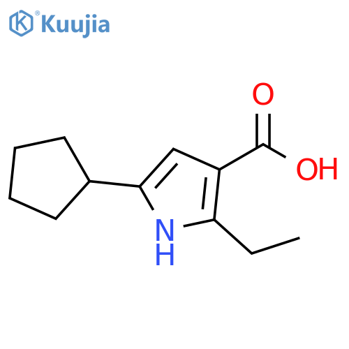 1H-Pyrrole-3-carboxylic acid, 5-cyclopentyl-2-ethyl- structure