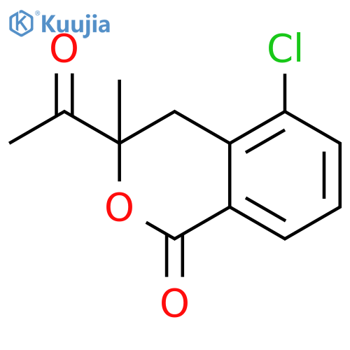 1H-2-Benzopyran-1-one, 3-acetyl-5-chloro-3,4-dihydro-3-methyl- structure