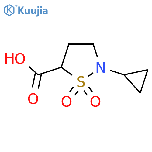2-Cyclopropyl-1,1-dioxo-1lambda6,2-thiazolidine-5-carboxylic acid structure