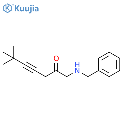 4-Heptyn-2-one, 6,6-dimethyl-1-[(phenylmethyl)amino]- structure