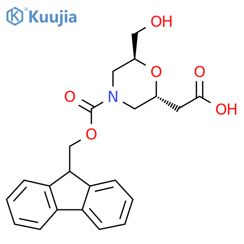 rac-2-(2R,6S)-4-{(9H-fluoren-9-yl)methoxycarbonyl}-6-(hydroxymethyl)morpholin-2-ylacetic acid, trans structure