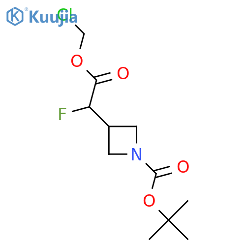 3-Azetidineacetic acid, 1-[(1,1-dimethylethoxy)carbonyl]-α-fluoro-, chloromethyl ester structure