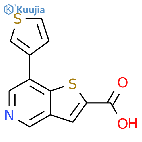 7-(Thiophen-3-yl)thieno[3,2-c]pyridine-2-carboxylic acid structure
