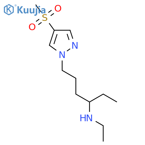 ethyl6-(4-methanesulfonyl-1H-pyrazol-1-yl)hexan-3-ylamine structure