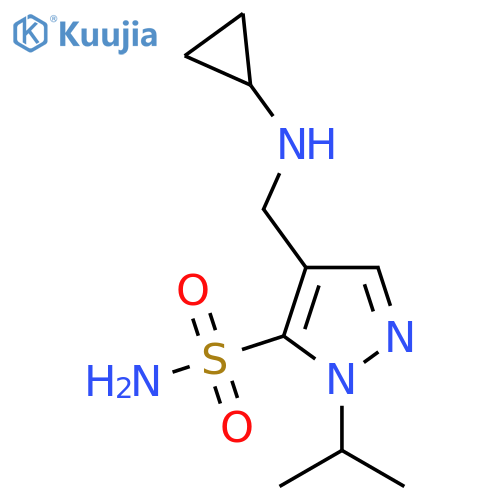 4-[(cyclopropylamino)methyl]-1-(propan-2-yl)-1H-pyrazole-5-sulfonamide structure